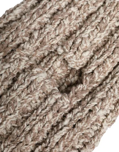 Dolce & Gabbana Beige Wool Knitted Ski Mask Balaclava Hat In Beige
