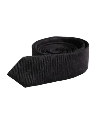 Dolce & Gabbana Black Circles Silk Adjustable Neckmen's Men's Tie In Black