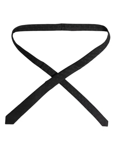Dolce & Gabbana Black Circles Silk Adjustable Neckmen's Men's Tie In Black