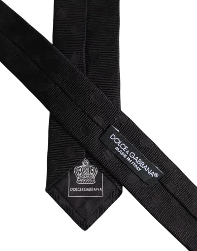 Dolce & Gabbana Black Circles Silk Adjustable Neckmen's Men's Tie In Black