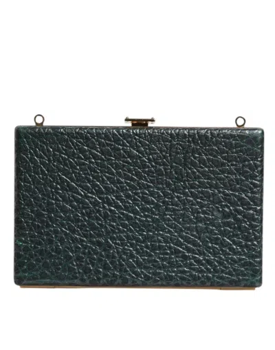 Dolce & Gabbana Black Leather Clutch Evening Crossbody Women's Bag In Black