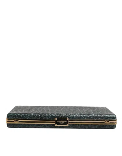 Dolce & Gabbana Black Leather Clutch Evening Crossbody Women's Bag In Black