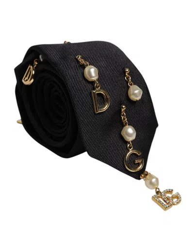 Dolce & Gabbana Black Cotton Embellished Newsboy Men Hat In Black