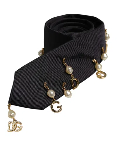 Dolce & Gabbana Black Cotton Embellished Newsboy Men Hat In Black
