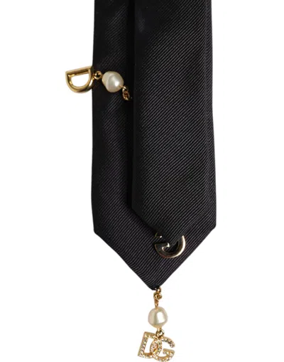 Dolce & Gabbana Black Cotton Embellished Newsboy Men Hat In Black
