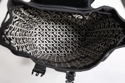 Pre-owned Dolce & Gabbana Black Neoprene Nylon Dg Logo School Backpack Men's Bag ()