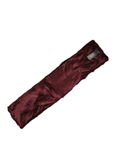 Dolce & Gabbana Black Red Stripe Fur Shawl Neck Wrap Scarf In Black And Red