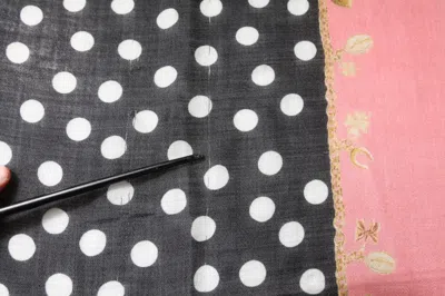 Pre-owned Dolce & Gabbana Black White Polka Dots Fringes Wrap Women's Scarf () In Black And White