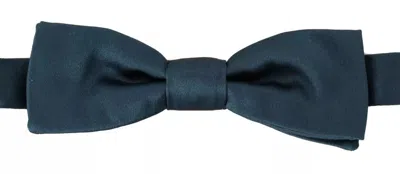 Dolce & Gabbana Blue 100% Silk Adjustable Neck Bow Tie Men's Mens In Blue