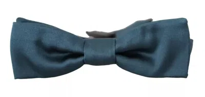Dolce & Gabbana Blue 100% Silk Adjustable Neck Bow Tie Men's Mens In Blue