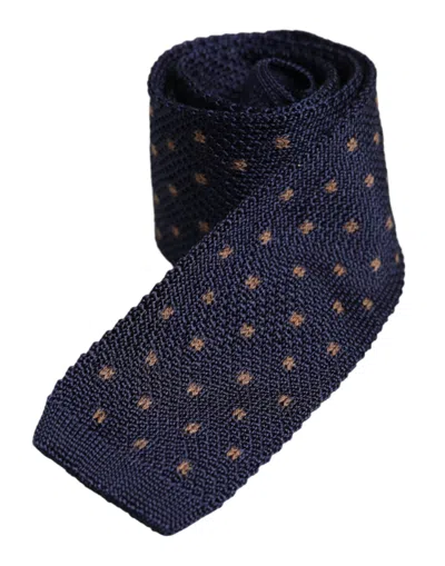 Dolce & Gabbana Blue Polka Dot Silk Adjustable Neckmen's Men's Tie In Blue