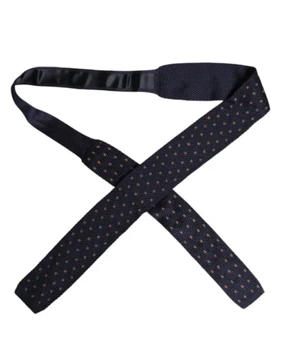 Dolce & Gabbana Blue Polka Dot Silk Adjustable Neckmen's Men's Tie In Blue