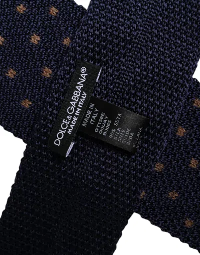 Dolce & Gabbana Blue Polka Dot Silk Adjustable Neckmen's Men's Tie In Blue