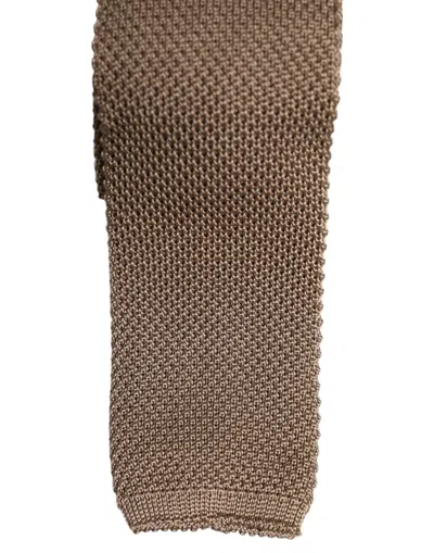 Dolce & Gabbana Brown Silk Adjustable Neckmen's Men's Tie In Brown