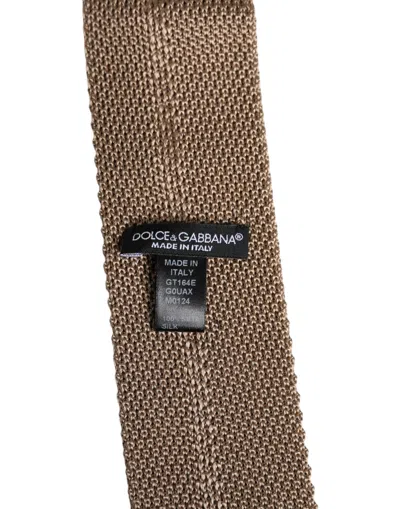 Dolce & Gabbana Brown Silk Adjustable Neckmen's Men's Tie In Brown