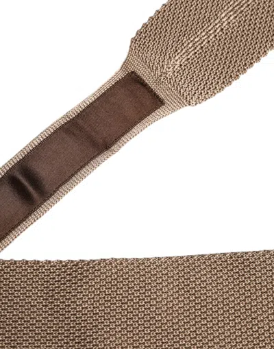 Dolce & Gabbana Brown Silk Adjustable Neckmen's Men's Tie In Brown