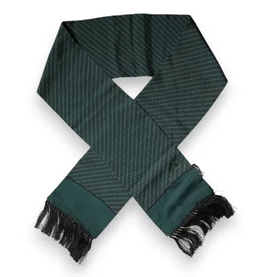 Dolce & Gabbana Dark Green Fantasy Fringes Neck Wrap Scarf In Dark Green