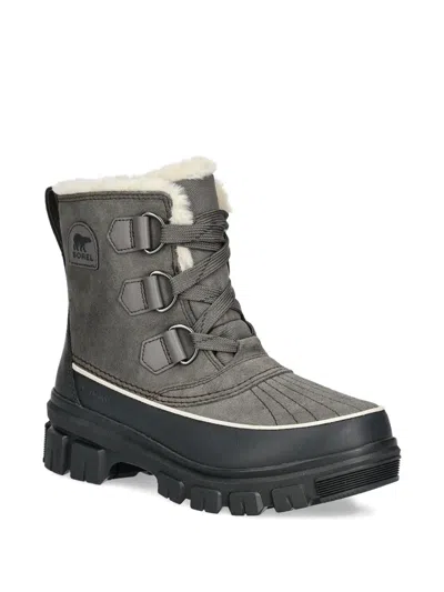 Sorel Tivoli V Faux Fur Lined Waterproof Boot In Quarry/grill