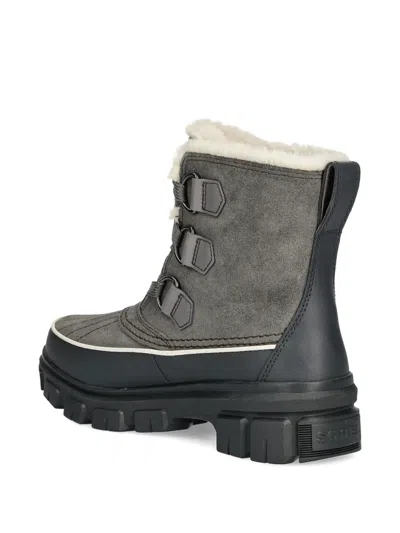 Sorel Tivoli V Faux Fur Lined Waterproof Boot In Quarry/grill