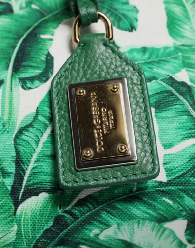 Dolce & Gabbana Green Canvas Botanical Garden Women Tote Bag In Green