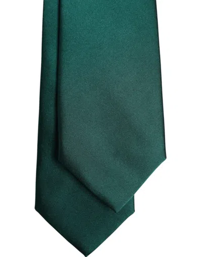 Dolce & Gabbana Green Solid Cotton Adjustable Neckmen's Men's Tie In Green