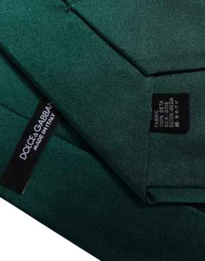 Dolce & Gabbana Green Solid Cotton Adjustable Neckmen's Men's Tie In Green