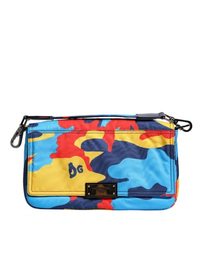 Dolce & Gabbana Multicolor Camouflage Nylon Crossbody Men's Bag In Multicolor