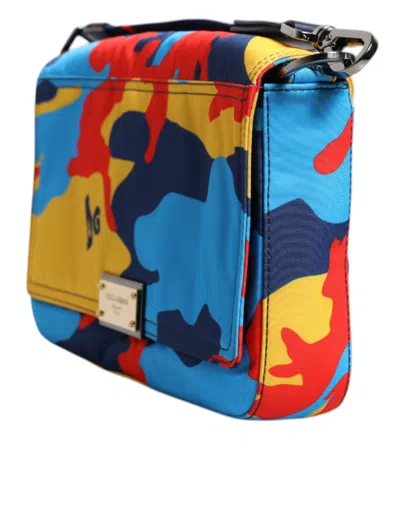 Dolce & Gabbana Multicolor Camouflage Nylon Crossbody Men's Bag In Multicolor