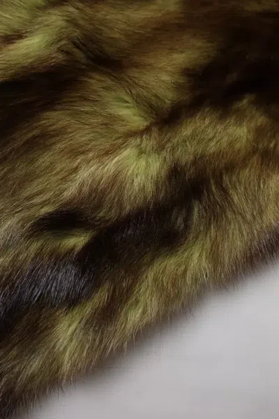 Dolce & Gabbana Multicolor Fur Shawl Neck Wrap Cover Collar Scarf In Multicolor