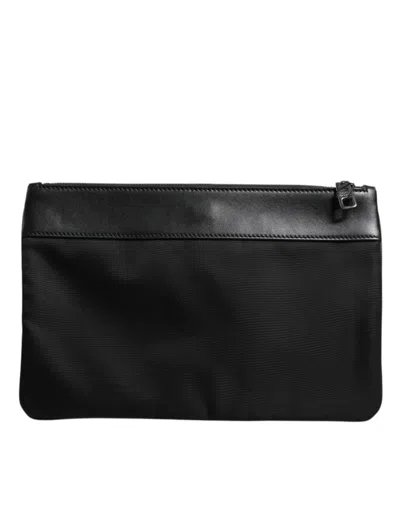 Dolce & Gabbana Multicolor Leopard Jacquard Logo Plaque Men Pouch Men's Bag In Multicolor