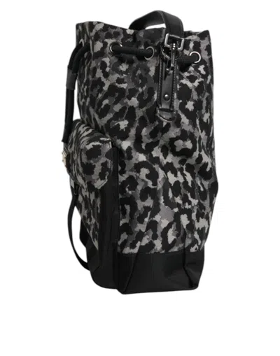 Dolce & Gabbana Multicolor Leopard Jacquard Hobo Crossbody Borse Men's Bag In Multicolor