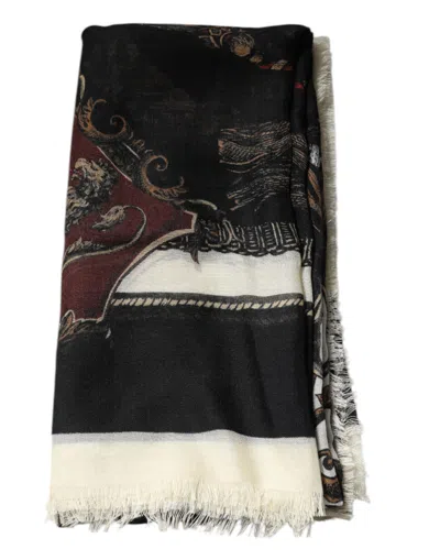 Pre-owned Dolce & Gabbana Multicolor Printed Cashmere Foulard Men's Scarf ()