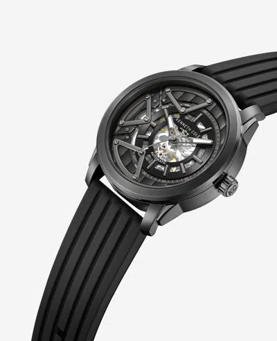 Kenneth Cole Automatic Silicone Watch In Black