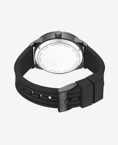Kenneth Cole Automatic Silicone Watch In Black