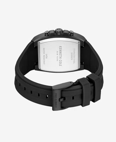 Kenneth Cole Chronograph Sport Silicone Watch In Black