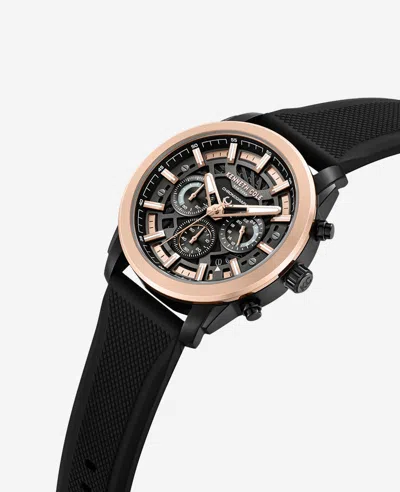 Kenneth Cole Chronograph Sport Silicone Watch In Black