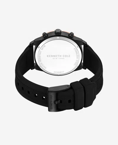 Kenneth Cole Chronograph Sport Silicone Watch In Black