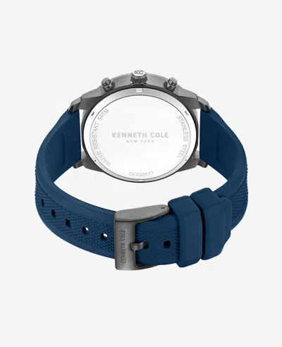 Kenneth Cole Chronograph Sport Silicone Watch In Blue