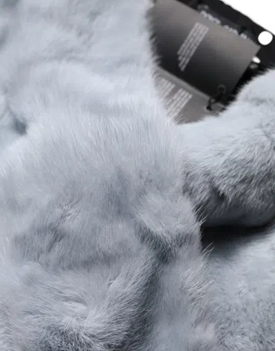 Dolce & Gabbana Powder Blue Mink Fur Neck Warmer Scarf In Light Blue