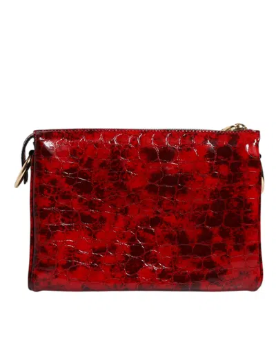 Dolce & Gabbana Red Exotic Leather Dg Logo Women Crossbody Bag In Red