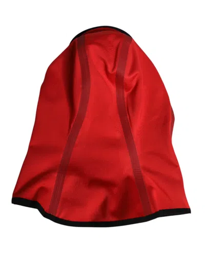 Dolce & Gabbana Red Logo Polyester Wide Brim Balaclava Hat In Red