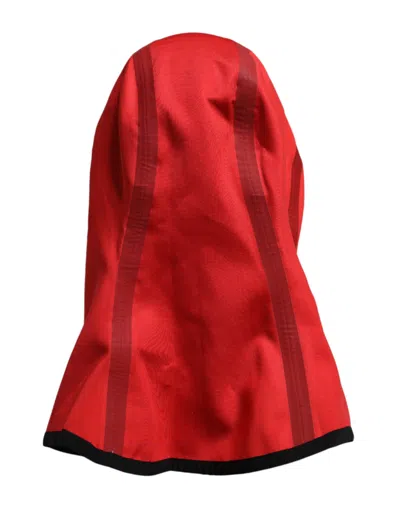 Dolce & Gabbana Red Logo Polyester Wide Brim Balaclava Hat In Red