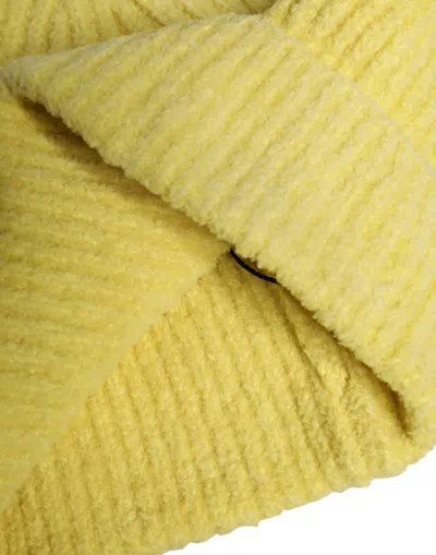 Dolce & Gabbana Yellow Cotton Knitted Winter Beanie Hat In Yellow