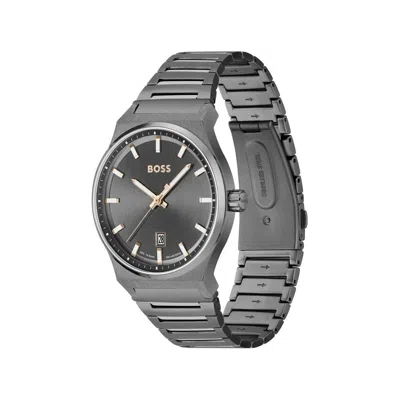 Hugo Boss Gray Stainless Steel Watch In Gray