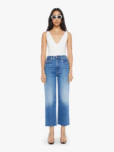 Mother The Hustler Roller Ankle Wide Leg Jeans In Blue