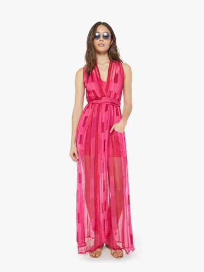 Natalie Martin Nico Sleeveless Maxi W/ Sash Sea Glass Skirt In Pink