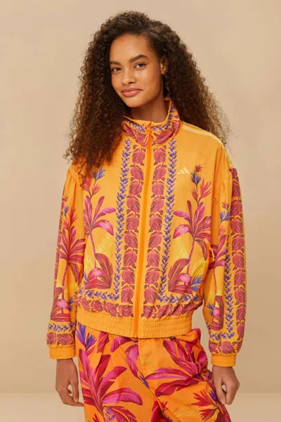 Farm Rio Adidas Tropical Breeze Bright Orange Jacket In Orange