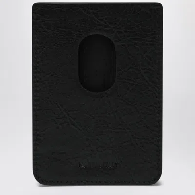 Balenciaga Black Vertical Card Holder With Logo Print Men