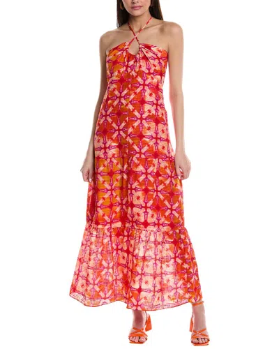 Marie Oliver Zenna Linen-blend Maxi Dress In Red