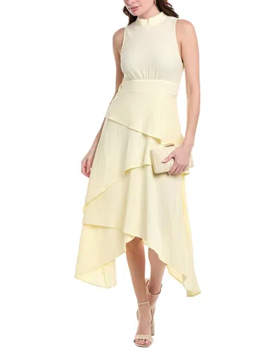 Avantlook Tiered Midi Dress In Yellow